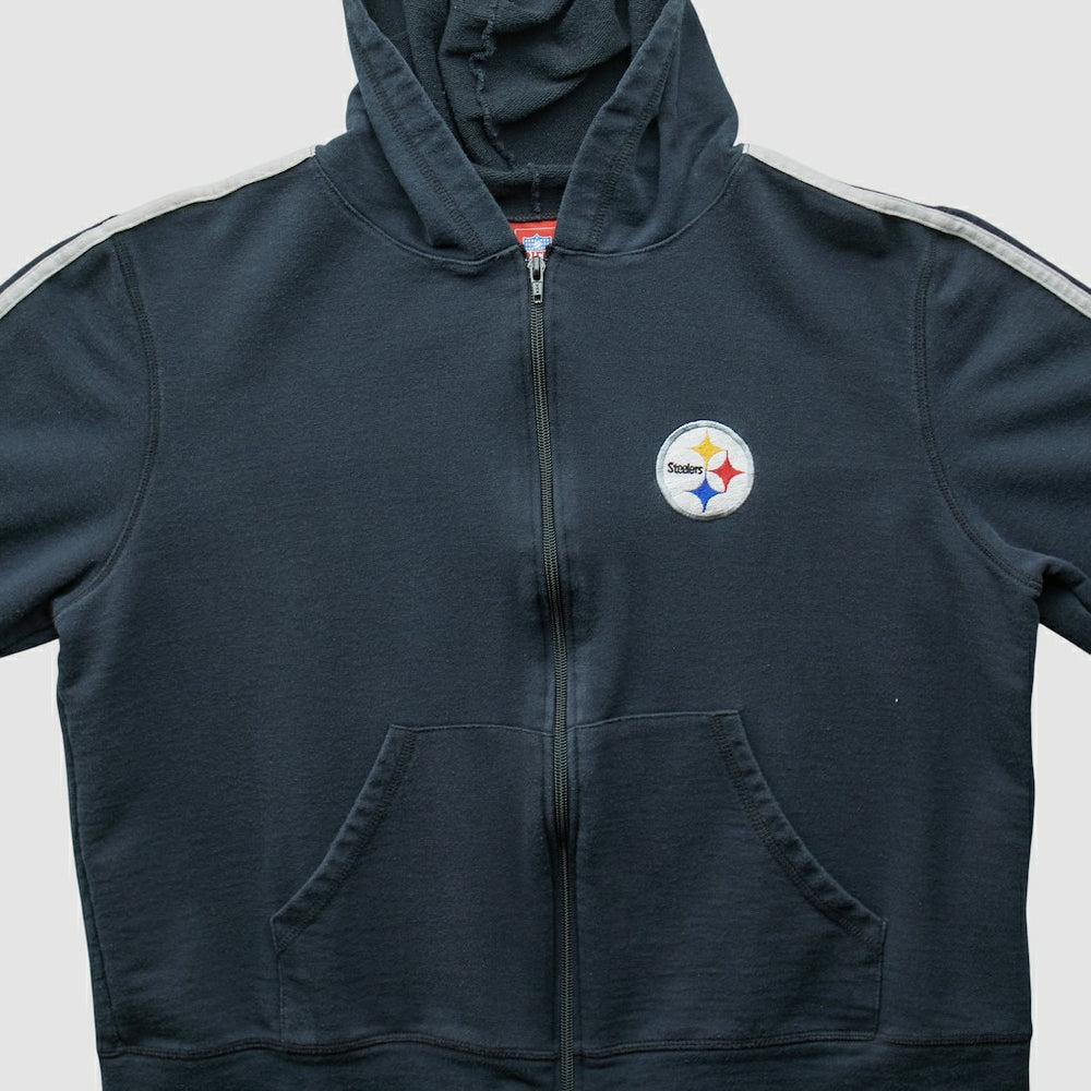 Pittsburgh Steelers NFL 2000s Hooded Full Zip Sweatshirt - Black Vintage on sale