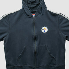 Pittsburgh Steelers NFL 2000s Hooded Full Zip Sweatshirt - Black Vintage on sale