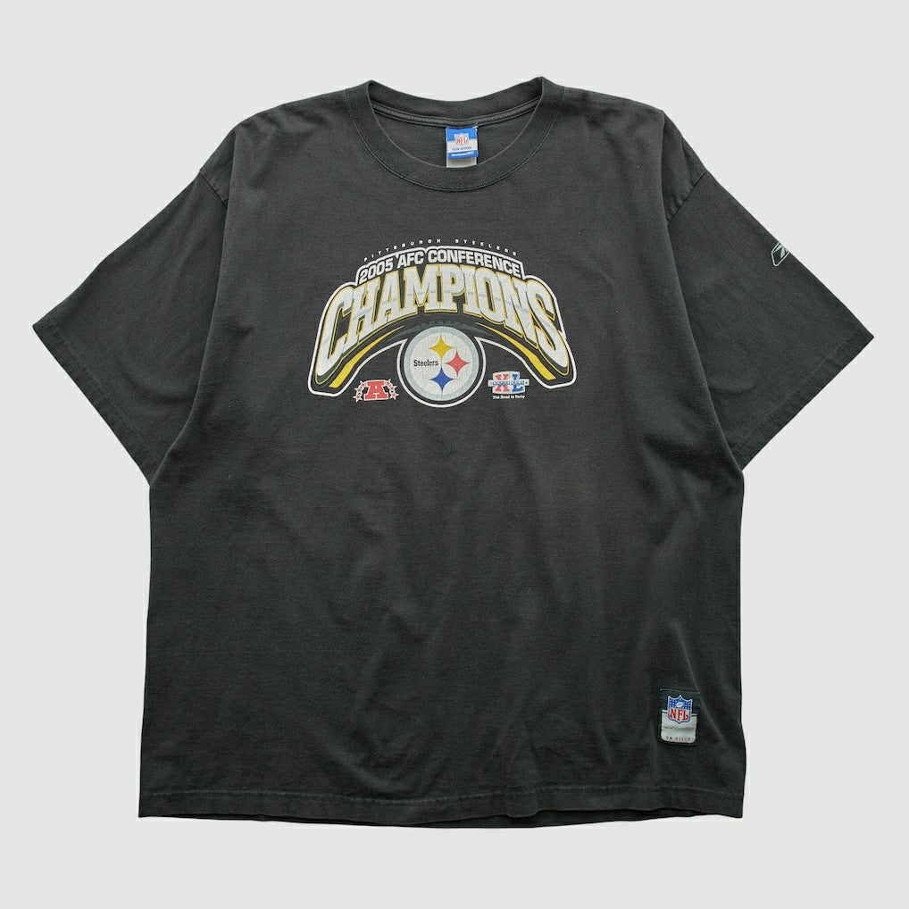 Pittsburgh Steelers Reebok 2005 T-shirt - Black Vintage for sale
