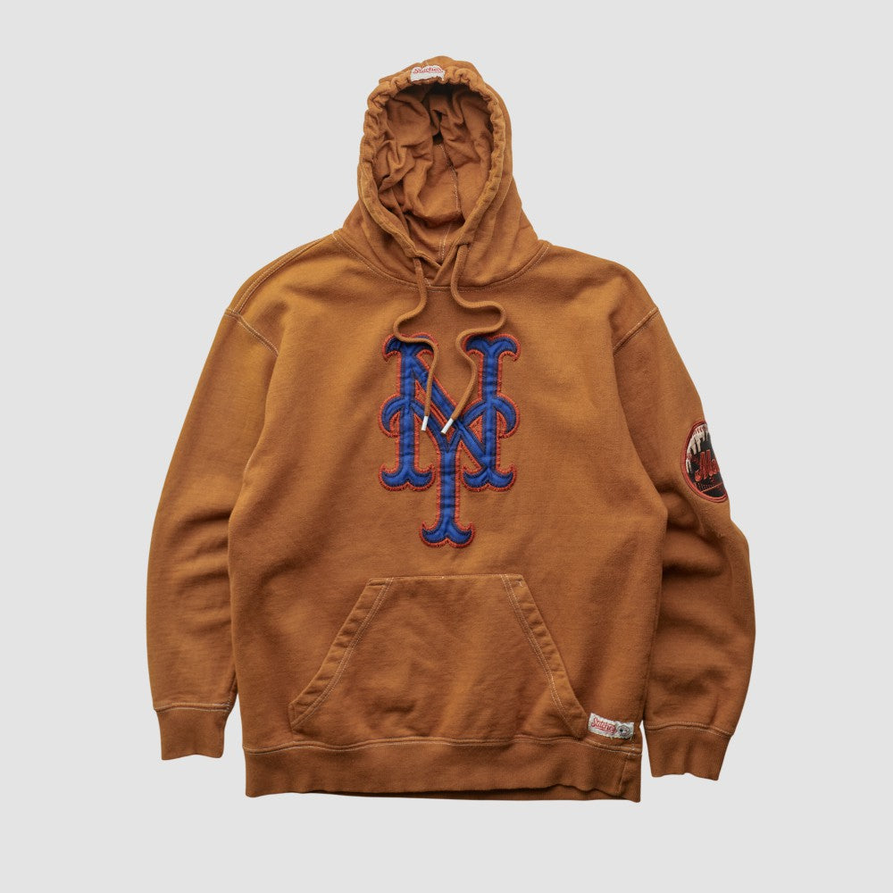 New York Mets Stitches 2000s Hooded Pullover Sweatshirt - Clay Vintage