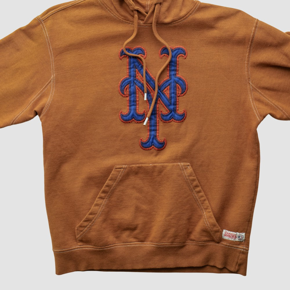 New York Mets Stitches 2000s Hooded Pullover Sweatshirt - Clay Vintage