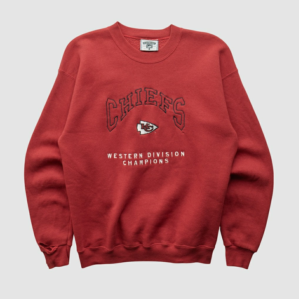 Kansas City Chiefs Lee Apparel 90s Pullover Sweatshirt - Red Vintage cheap