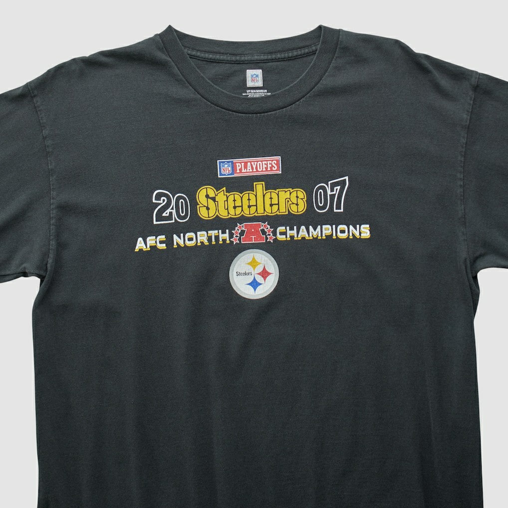 Pittsburgh Steelers NFL 2007 Long Sleeve T-shirt - Black Vintage discount