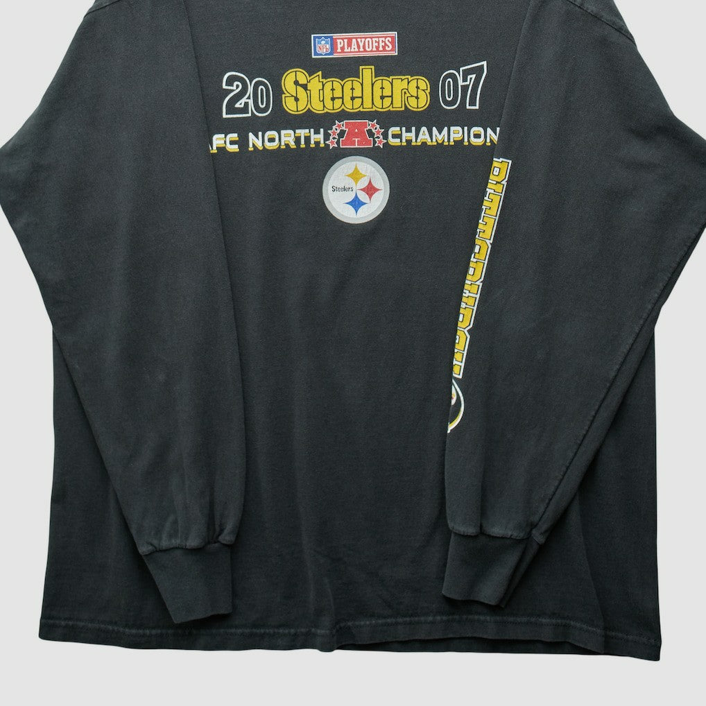 Pittsburgh Steelers NFL 2007 Long Sleeve T-shirt - Black Vintage discount