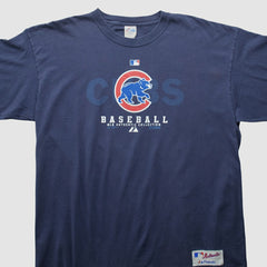 Chicago Cubs Majestic 2000s T-shirt - Navy Vintage