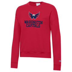 Washington Capitals Champion Women's Wordmark Lockup Powerblend Sweatshirt Red