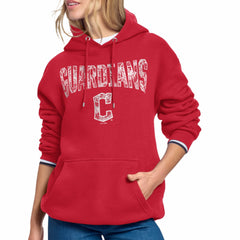 Cleveland Guardians Starter Women's Lace Team Lockup Fleece Hoodie - Red