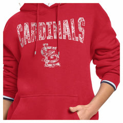St. Louis Cardinals Starter Women's Lace Team Lockup Fleece Hoodie - Red