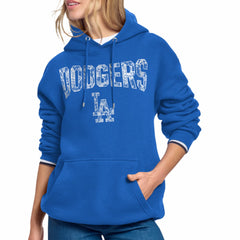 Los Angeles Dodgers Starter Women's Lace Team Lockup Fleece Hoodie - Royal