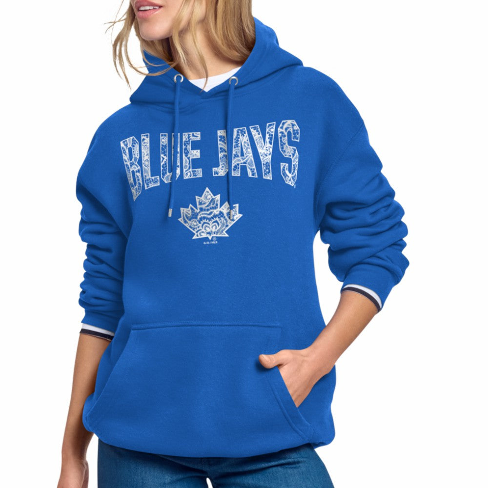 Toronto Blue Jays Starter Women's Lace Team Lockup Fleece Hoodie - Royal