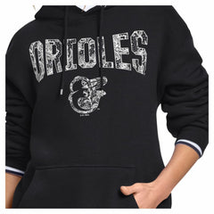 Baltimore Orioles Starter Women's Lace Team Lockup Fleece Hoodie - Black