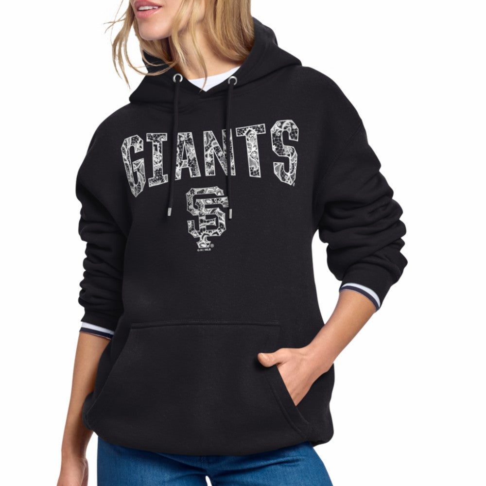 San Francisco Giants Starter Women's Lace Team Lockup Fleece Hoodie - Black