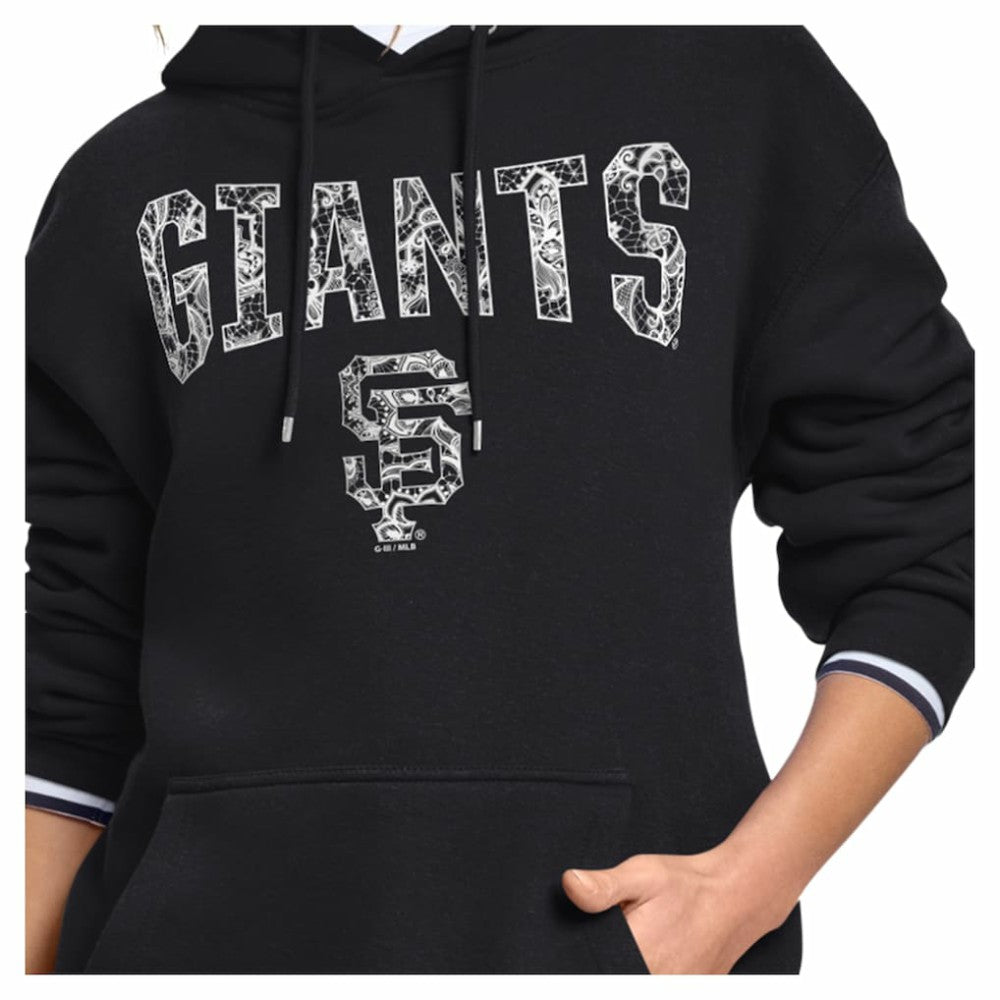 San Francisco Giants Starter Women's Lace Team Lockup Fleece Hoodie - Black