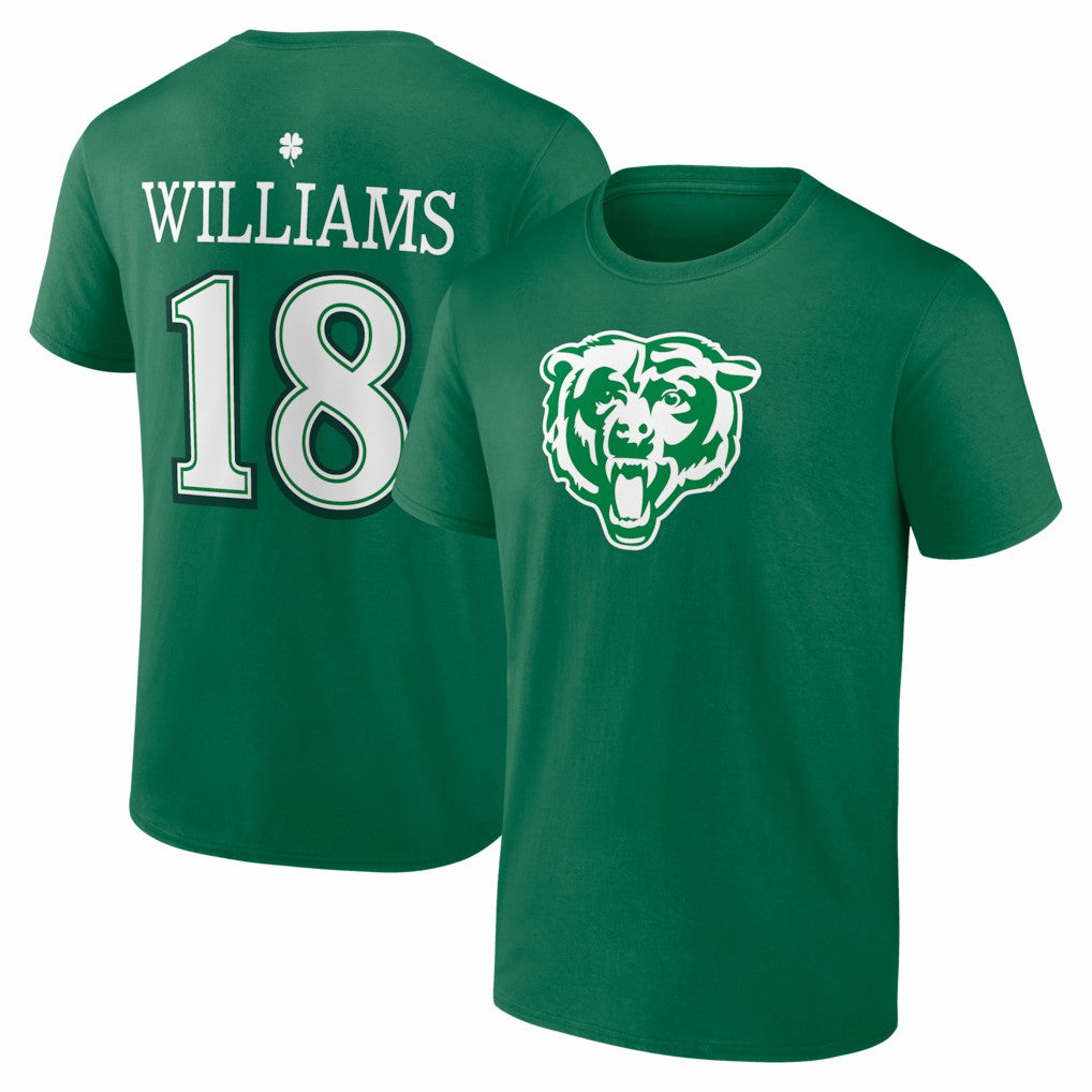 Caleb Williams Chicago Bears St. Patrick's Day Icon Name & Number T-Shirt - Green sale
