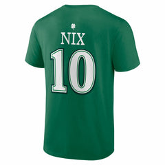 Bo Nix Denver Broncos St. Patrick's Day Icon Name & Number T-Shirt - Green online