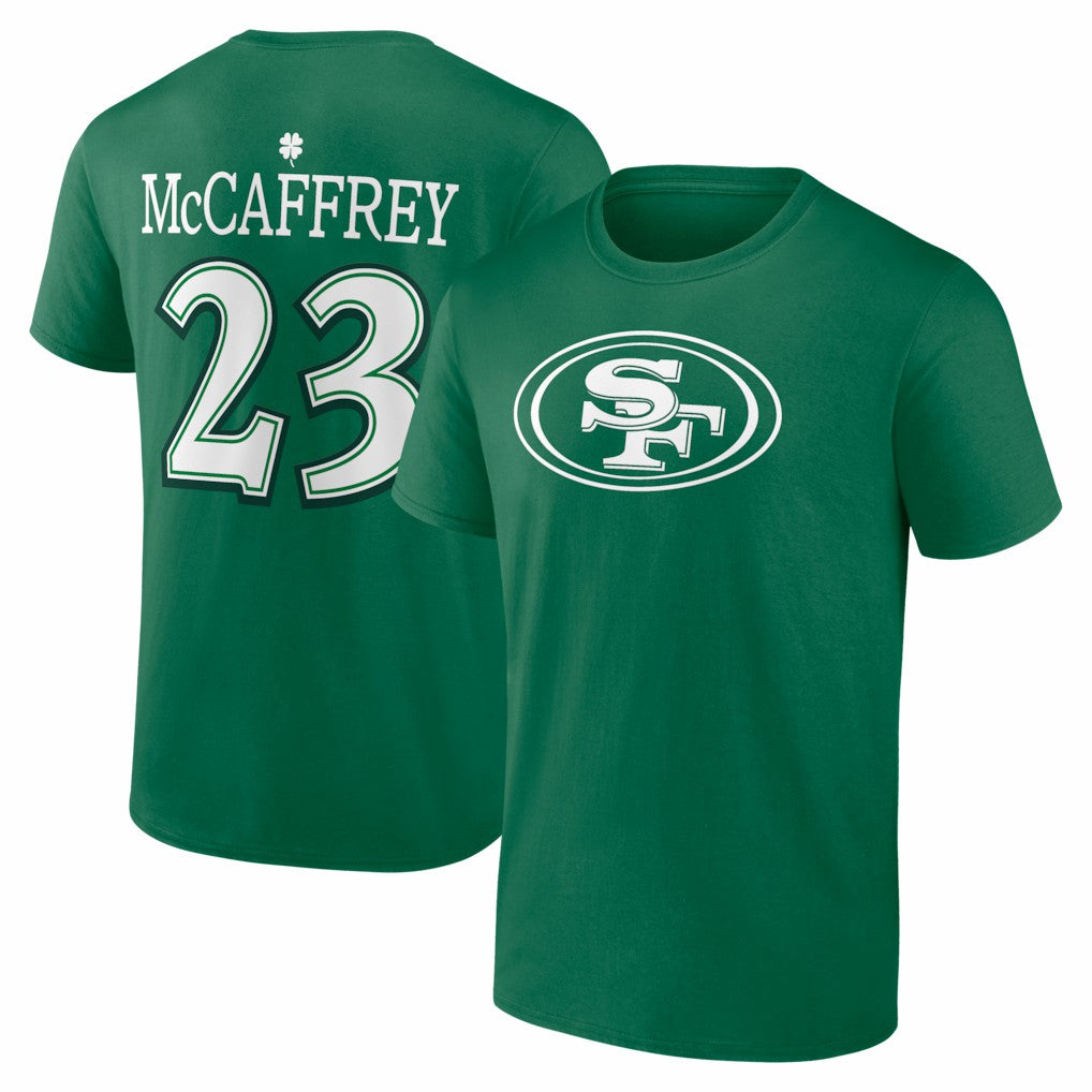 Christian McCaffrey San Francisco 49ers St. Patrick's Day Icon Name & Number T-Shirt - Green discount