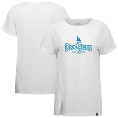 Los Angeles Dodgers Levelwear Women's Blue Haven Influx Cornerstone T-Shirt - White