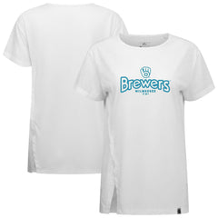 Milwaukee Brewers Levelwear Women's Blue Haven Influx Cornerstone T-Shirt - White