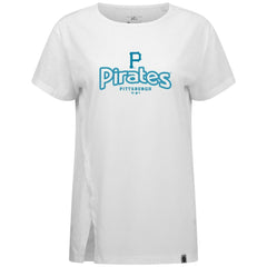 Pittsburgh Pirates Levelwear Women's Blue Haven Influx Cornerstone T-Shirt - White