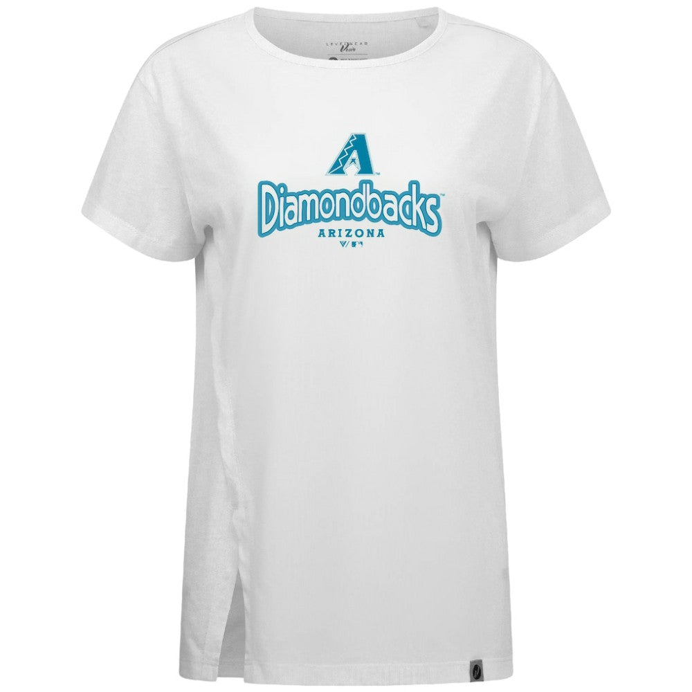 Arizona Diamondbacks Levelwear Women's Blue Haven Influx Cornerstone T-Shirt - White