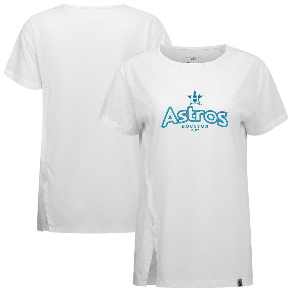 Houston Astros Levelwear Women's Blue Haven Influx Cornerstone T-Shirt - White