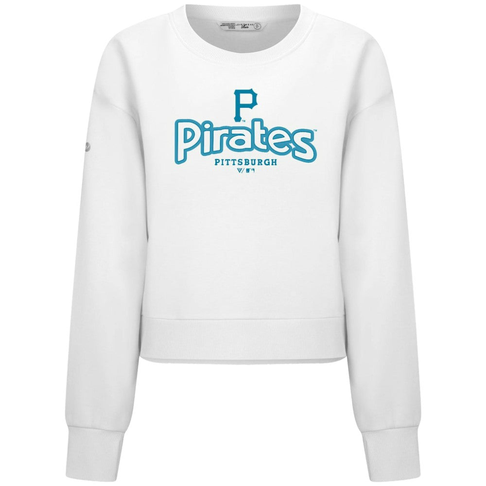 Pittsburgh Pirates Levelwear Women's Judd Cornerstone Cropped Sweatshirt - White