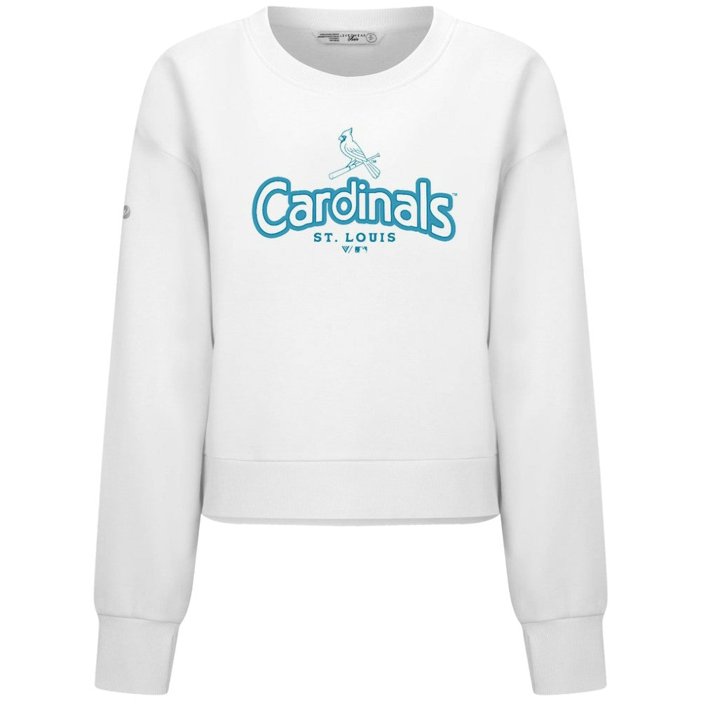 St. Louis Cardinals Levelwear Women's Judd Cornerstone Cropped Sweatshirt - White