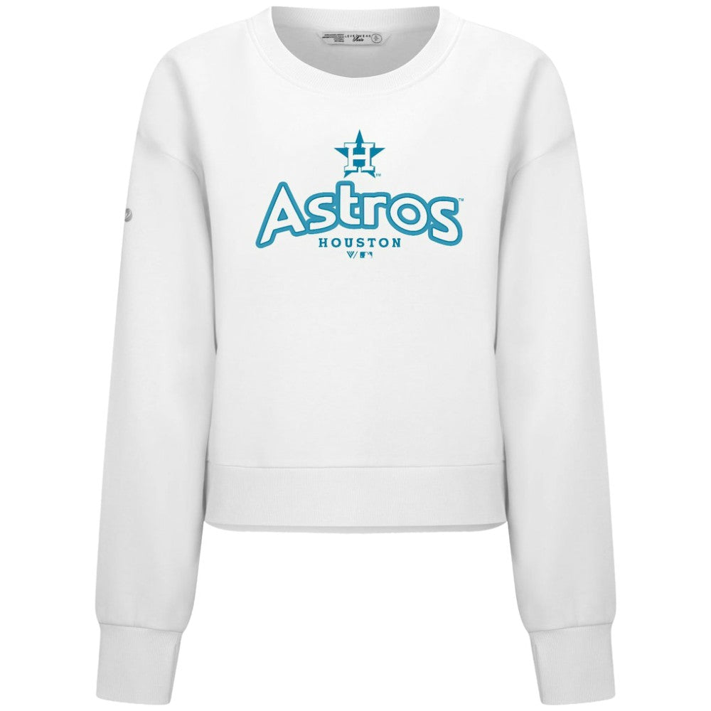 Houston Astros Levelwear Women's Judd Cornerstone Cropped Sweatshirt - White