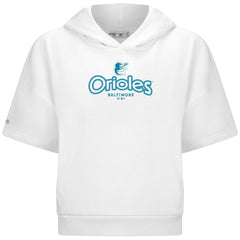 Baltimore Orioles Levelwear Women's Amber Short Sleeve Cornerstone Hoodie - White