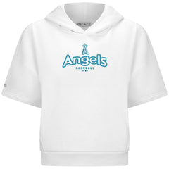 Los Angeles Angels Levelwear Women's Amber Short Sleeve Cornerstone Hoodie - White
