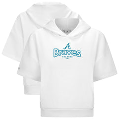Atlanta Braves Levelwear Women's Amber Short Sleeve Cornerstone Hoodie - White
