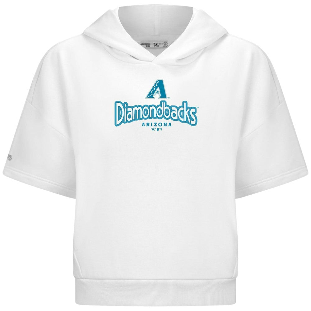 Arizona Diamondbacks Levelwear Women's Amber Short Sleeve Cornerstone Hoodie - White