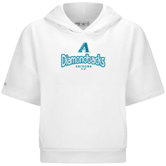 Arizona Diamondbacks Levelwear Women's Amber Short Sleeve Cornerstone Hoodie - White