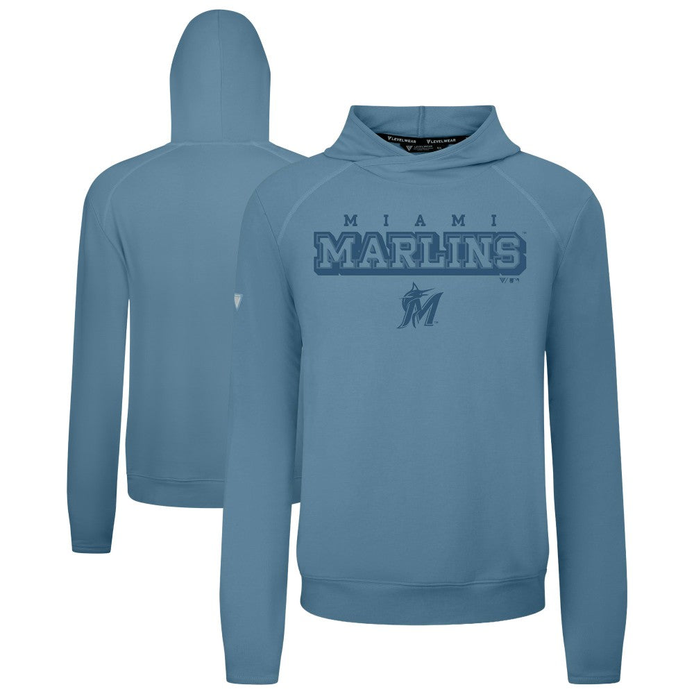 Miami Marlins Levelwear Mandate Tri-Blend Hoodie - Blue