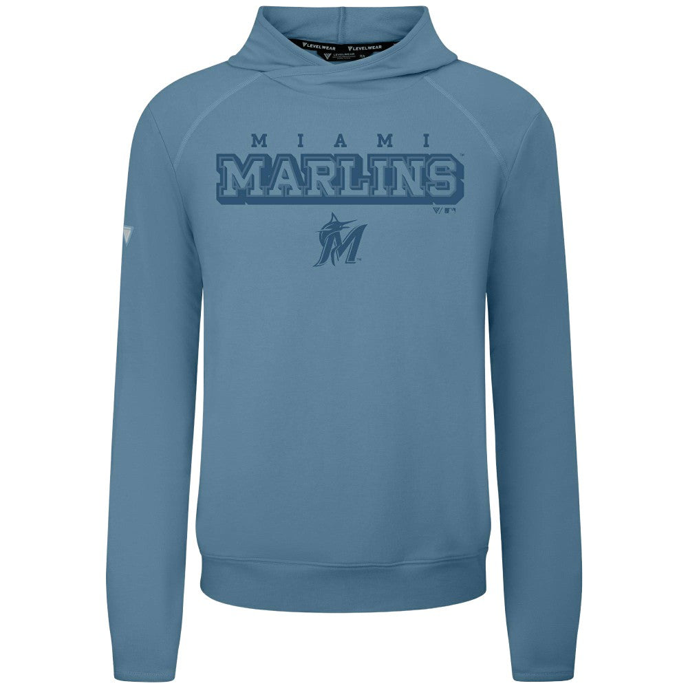Miami Marlins Levelwear Mandate Tri-Blend Hoodie - Blue