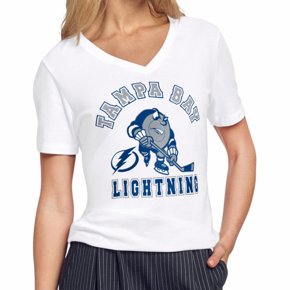 Tampa Bay Lightning Starter Women's Tough Puck T-Shirt White