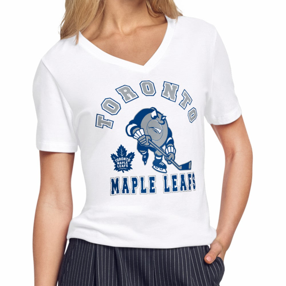 Toronto Maple Leafs Starter Women's Tough Puck T-Shirt White