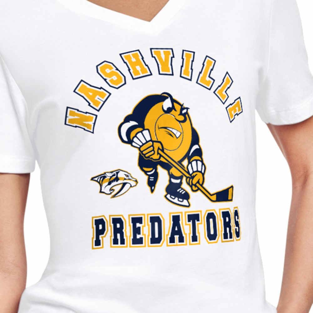 Nashville Predators Starter Women's Tough Puck T-Shirt White