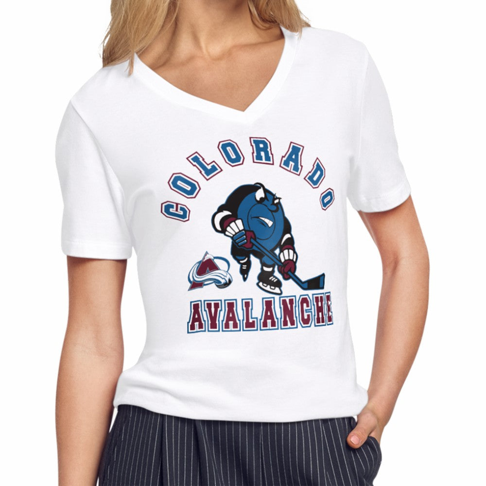 Colorado Avalanche Starter Women's Tough Puck T-Shirt White