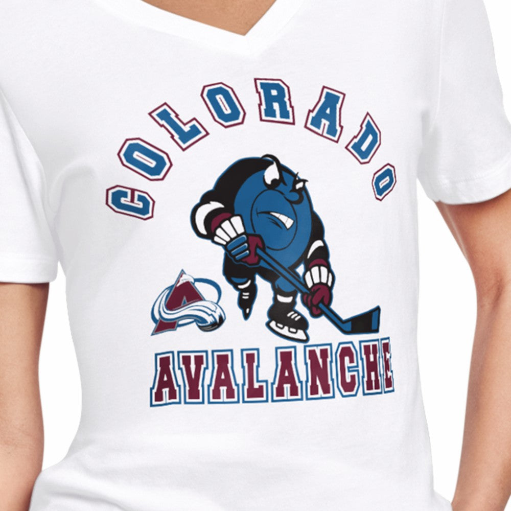 Colorado Avalanche Starter Women's Tough Puck T-Shirt White