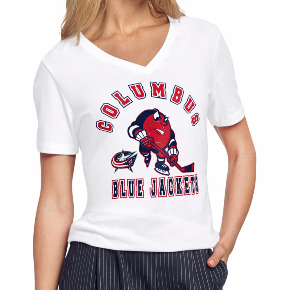 Columbus Blue Jackets Starter Women's Tough Puck T-Shirt White