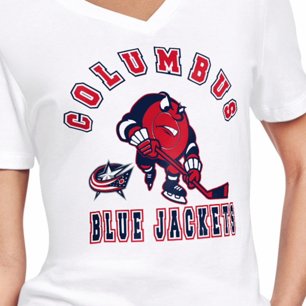 Columbus Blue Jackets Starter Women's Tough Puck T-Shirt White