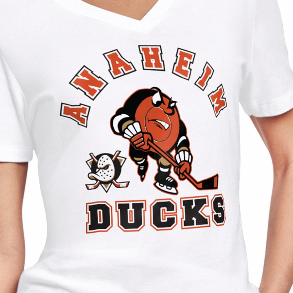 Anaheim Ducks Starter Women's Tough Puck T-Shirt White