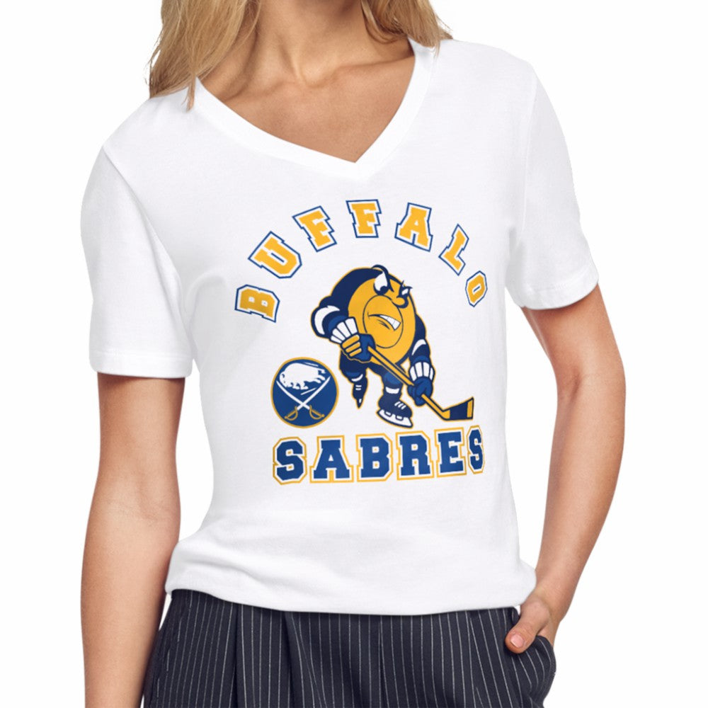Buffalo Sabres Starter Women's Tough Puck T-Shirt White