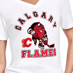 Calgary Flames Starter Women's Tough Puck T-Shirt White