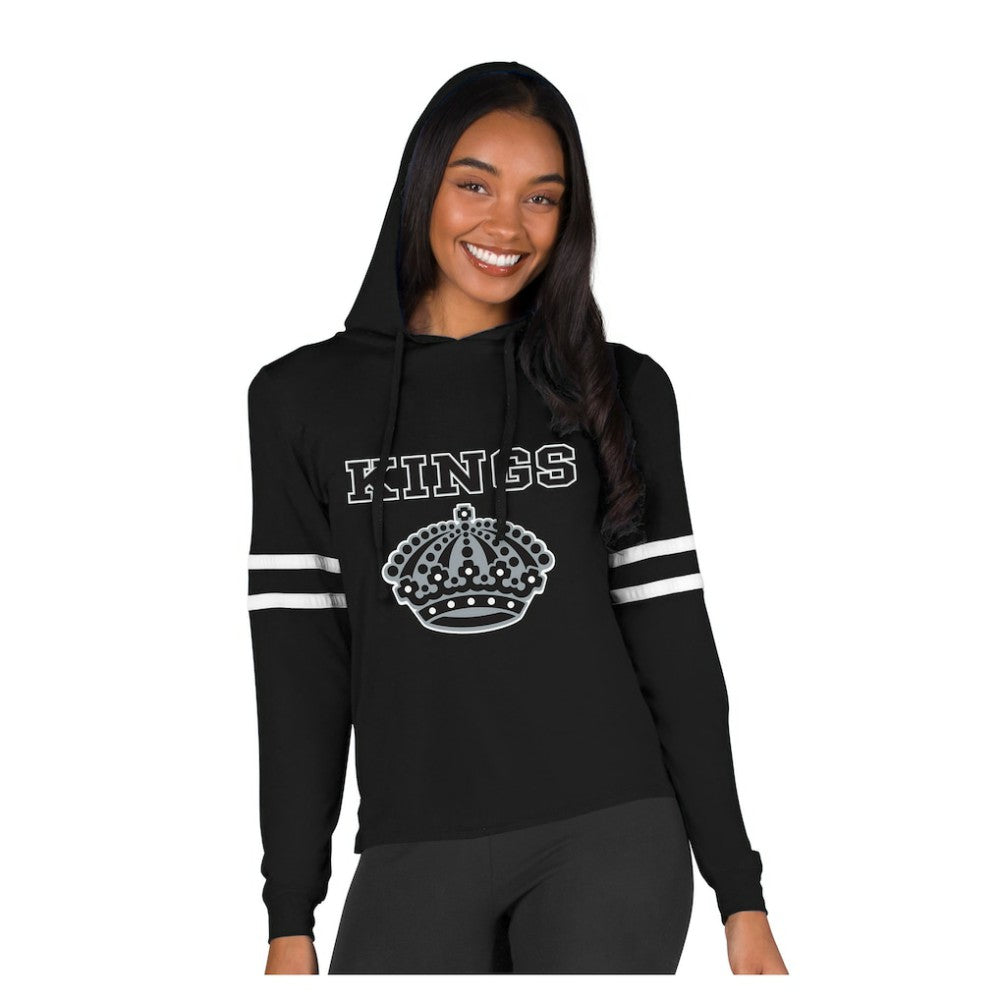 Los Angeles Kings Concepts Sport Women's Marathon Long-Sleeve Hooded T-Shirt Black