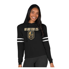 Vegas Golden Knights Concepts Sport Women's Marathon Long-Sleeve Hooded T-Shirt Black