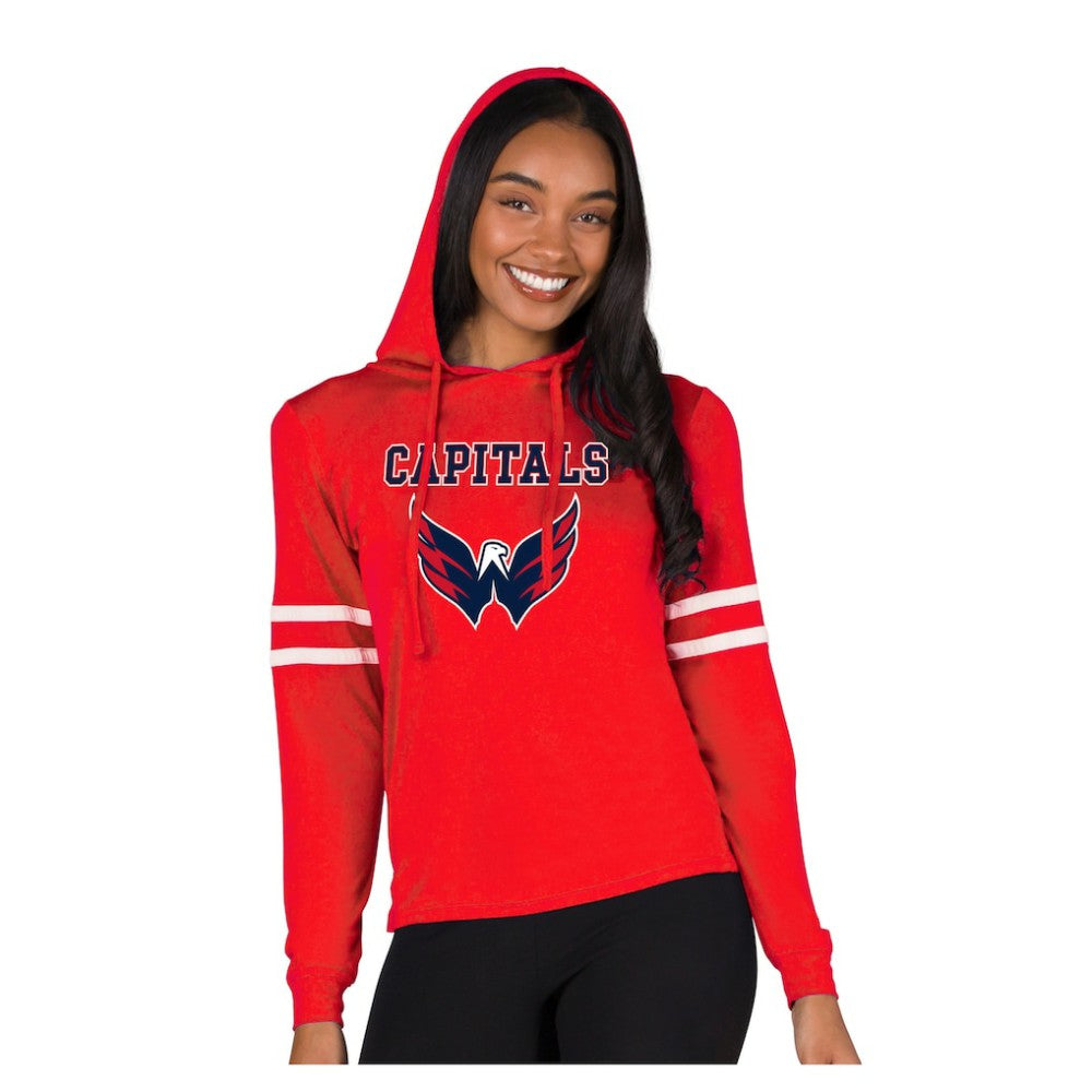 Washington Capitals Concepts Sport Women's Marathon Long-Sleeve Hooded T-Shirt Red