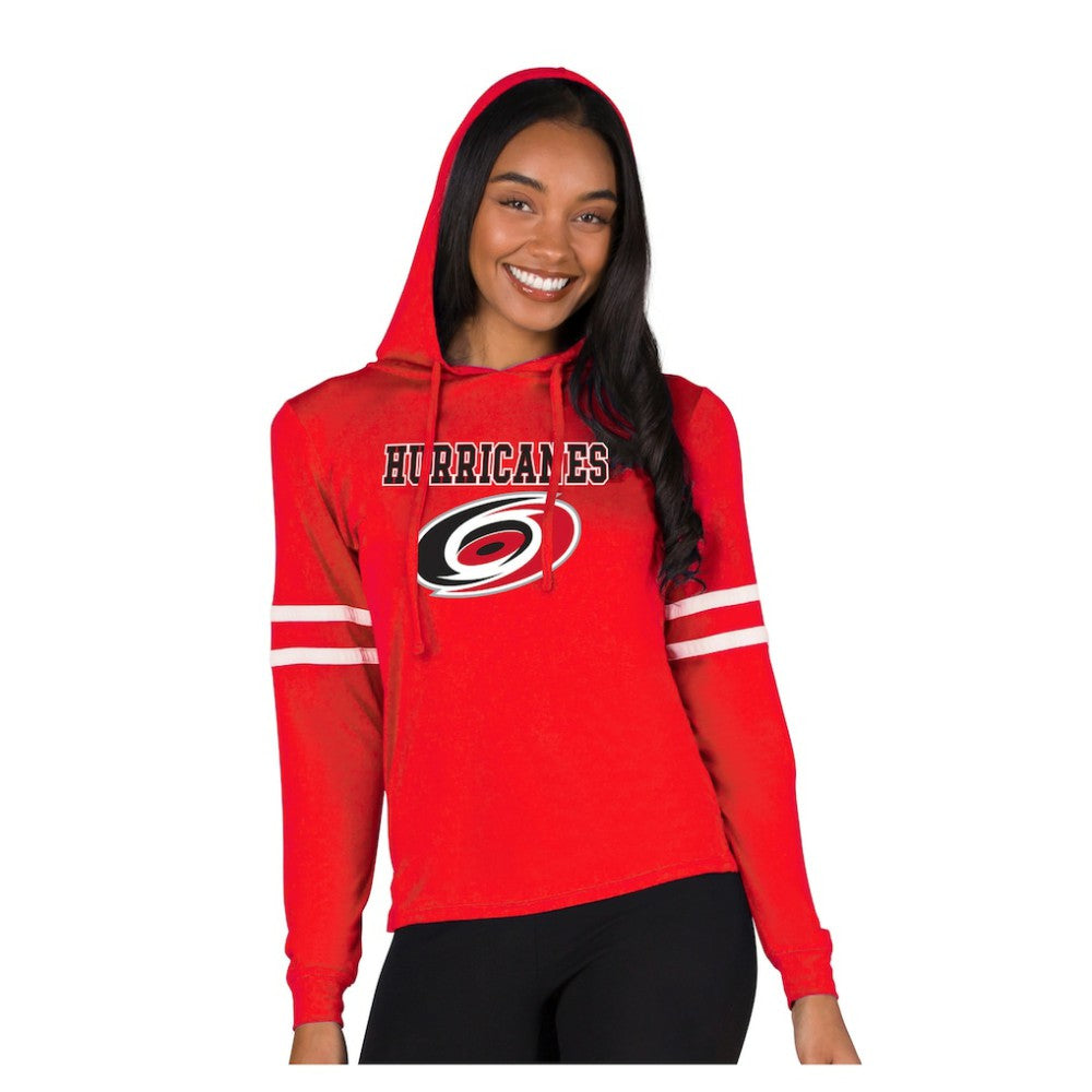 Carolina Hurricanes Concepts Sport Women's Marathon Long-Sleeve Hooded T-Shirt Red