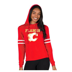 Calgary Flames Concepts Sport Women's Marathon Long-Sleeve Hooded T-Shirt Red